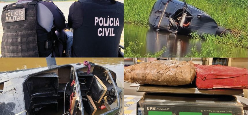 Polícias Civil, Militar e GCM localizam helicóptero de transporte de drogas que caiu às margens de lago em Juruá